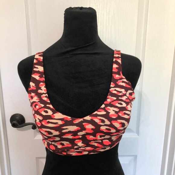 Offline By Aerie Womens Medium Support Sports Bra S Nylon Elastane Leopard Print - Picture 1 of 6